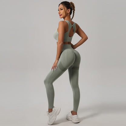 Knitted yoga clothes suit