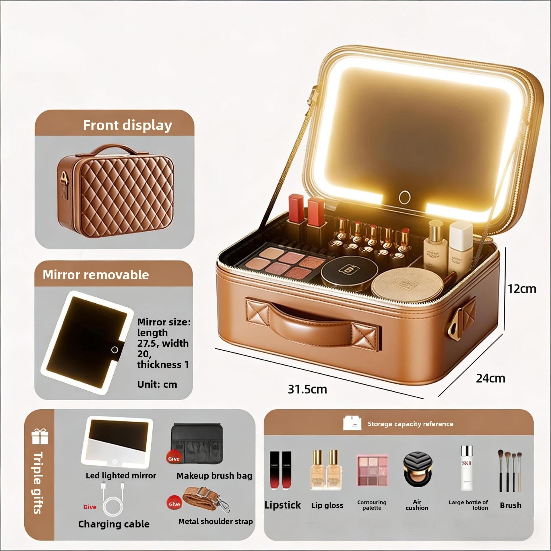 Multifunctional makeup bag