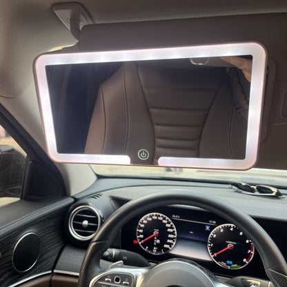 LED Car Visor Makeup Mirror with Touch Light